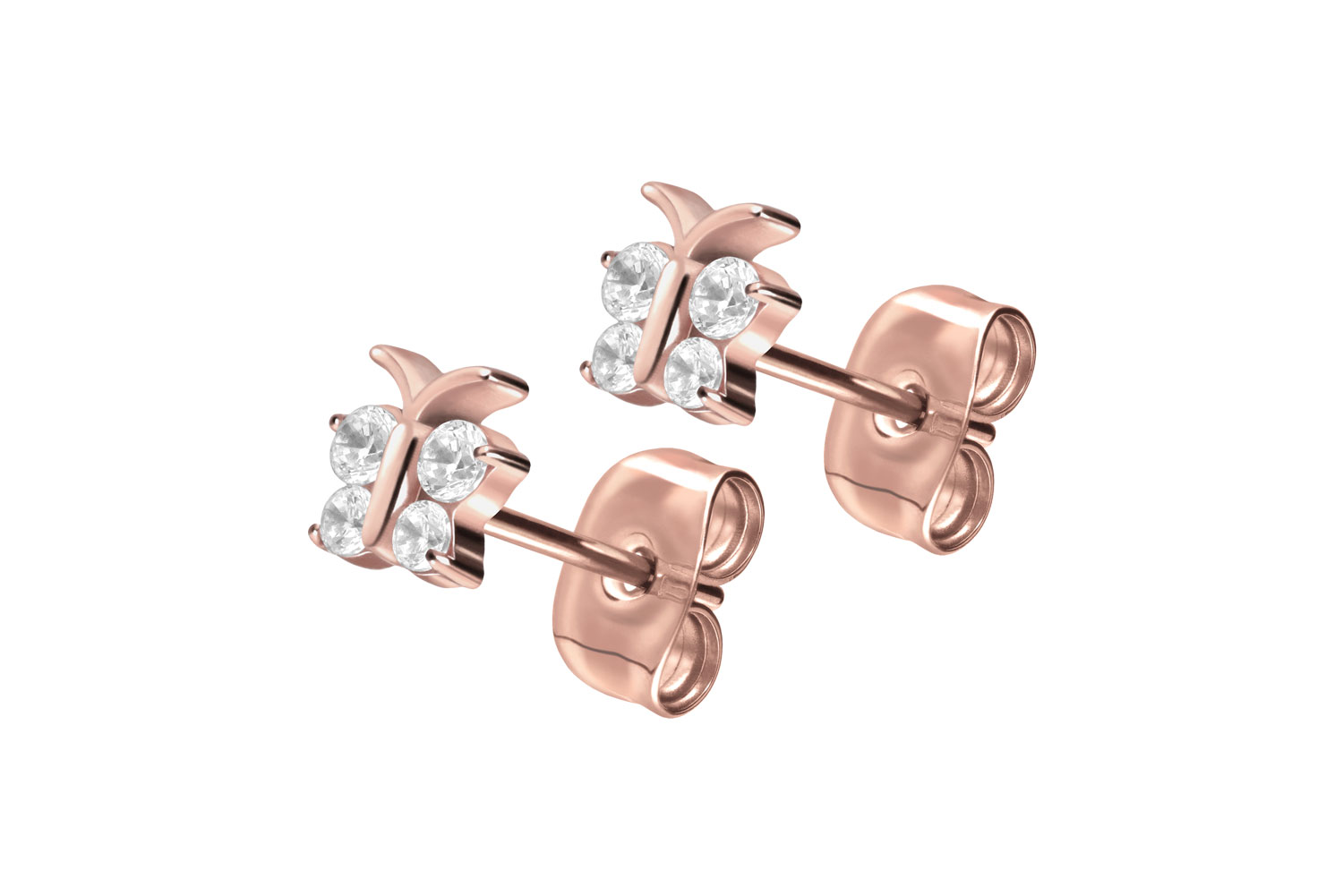 Titan Ohrstecker KRISTALLSCHMETTERLING von Piercingline